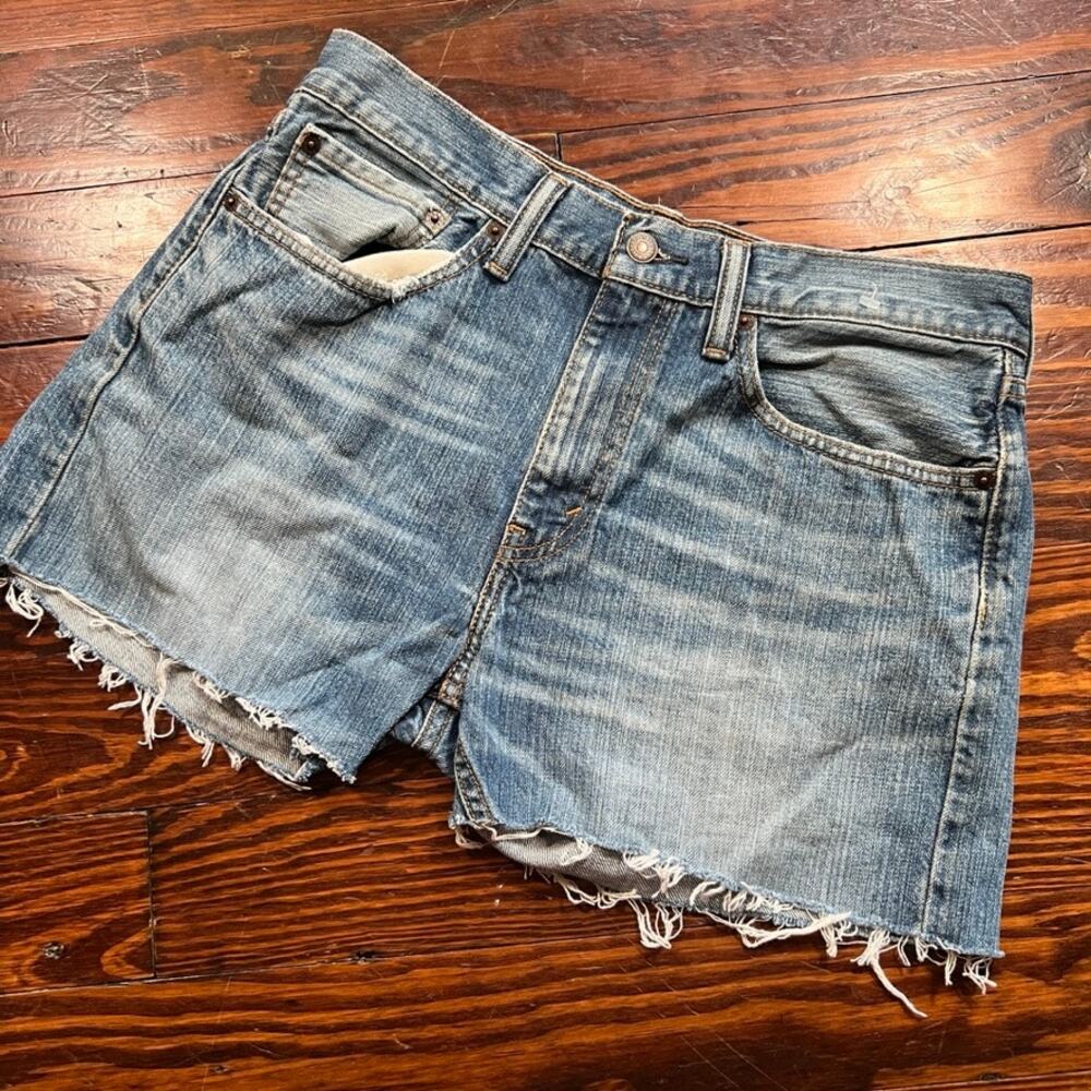 Levi's 32 Y2K Cutoff Shorts Blue Relaxed